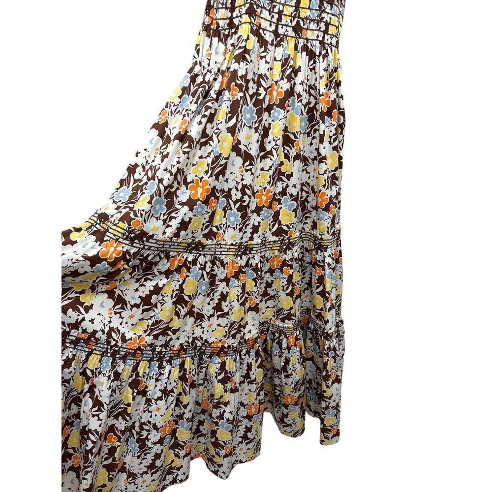 Tory Burch Floral Tie-Shoulder Smocked Sun Dress Reverie Size X Small - Picture 8 of 14